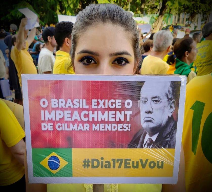 Manifestantes contra Gilmar Mendes e a favor de Bolsonaro em diversas regiões do País. Foto: reprodução / Twitter