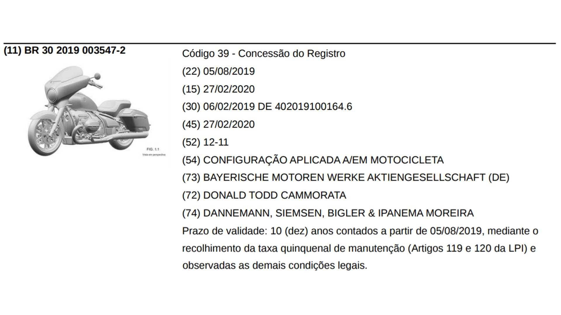 BMW bagger e custom, patentes. Foto: Divulgação