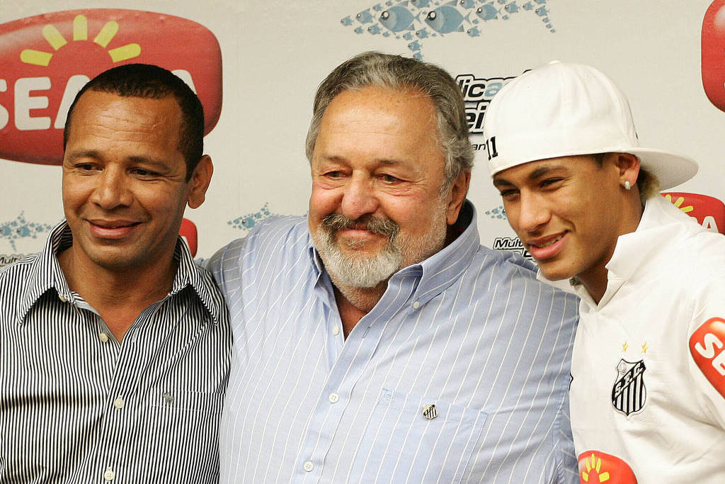 Neymar pai, Luis Álvaro de Oliveira e Neymar Ricardo Saibun/Divulgação Santos