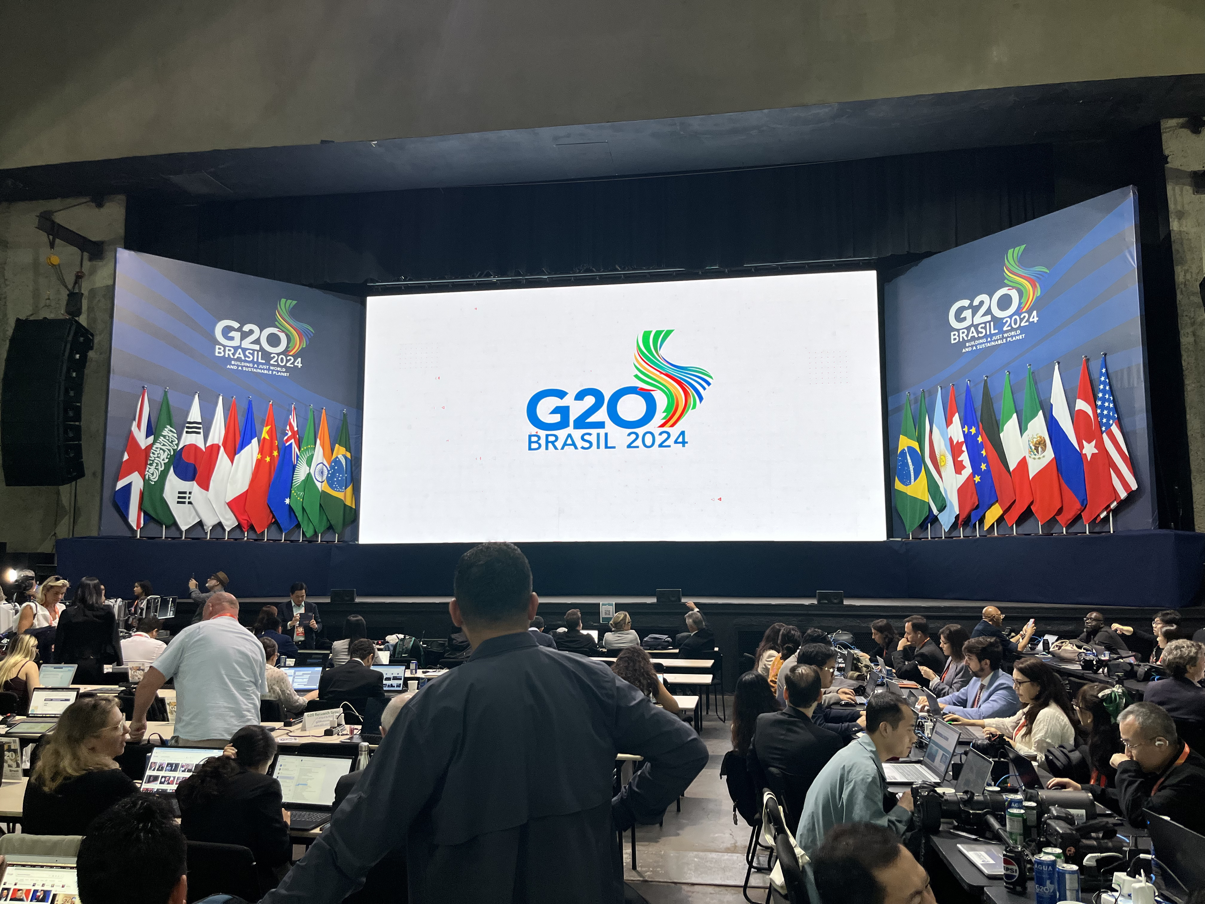  A sala internacional de imprensa está instalada no anexo ao lado onde ocorrem as reuniões da cúpula do G20 João Pedro Lima/iG