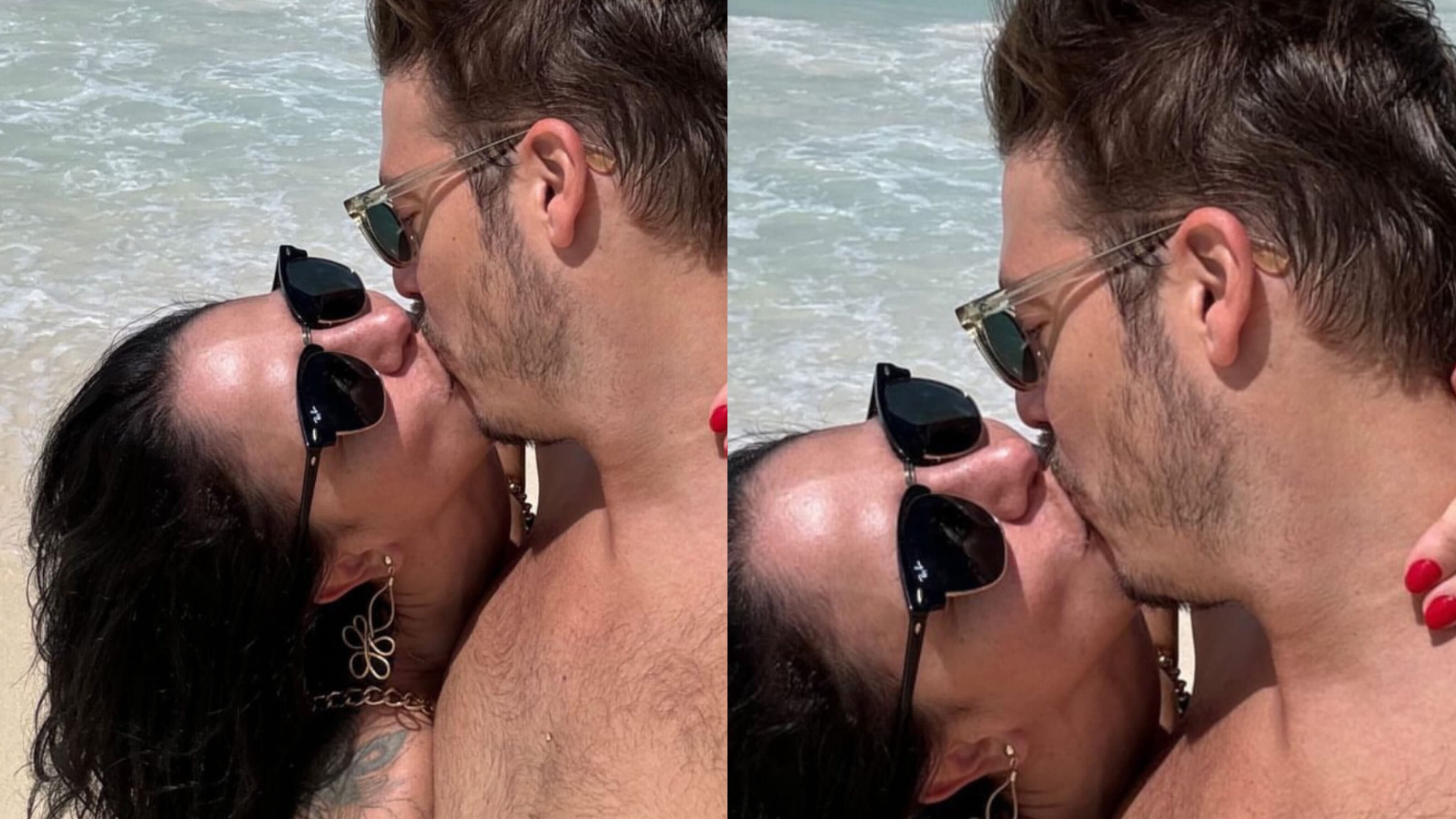 Fabio Porchat e a namorada, Priscila Castello, se beijam Reprodução Instagram - 1.3.2024