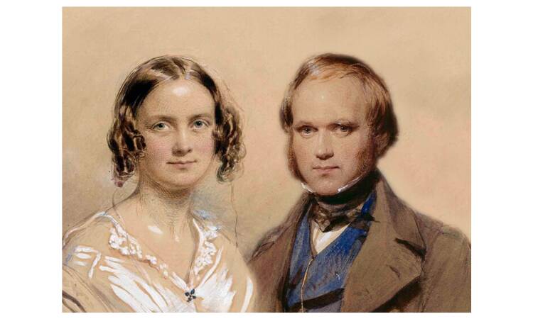 Charles Darwin, pai da teoria da evolução, foi casado com sua prima  Emma Wedgwood em 1839. O casal teve 10 filhos. Foto: Retratos de George Richmond 