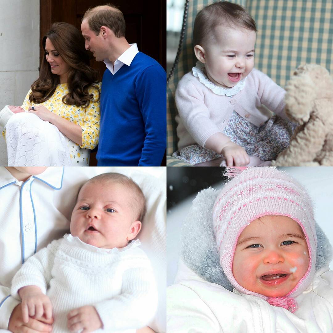 Evolução da Princesa Charlotte. Foto: Reprodução/Instagram/@kensingtonroyal