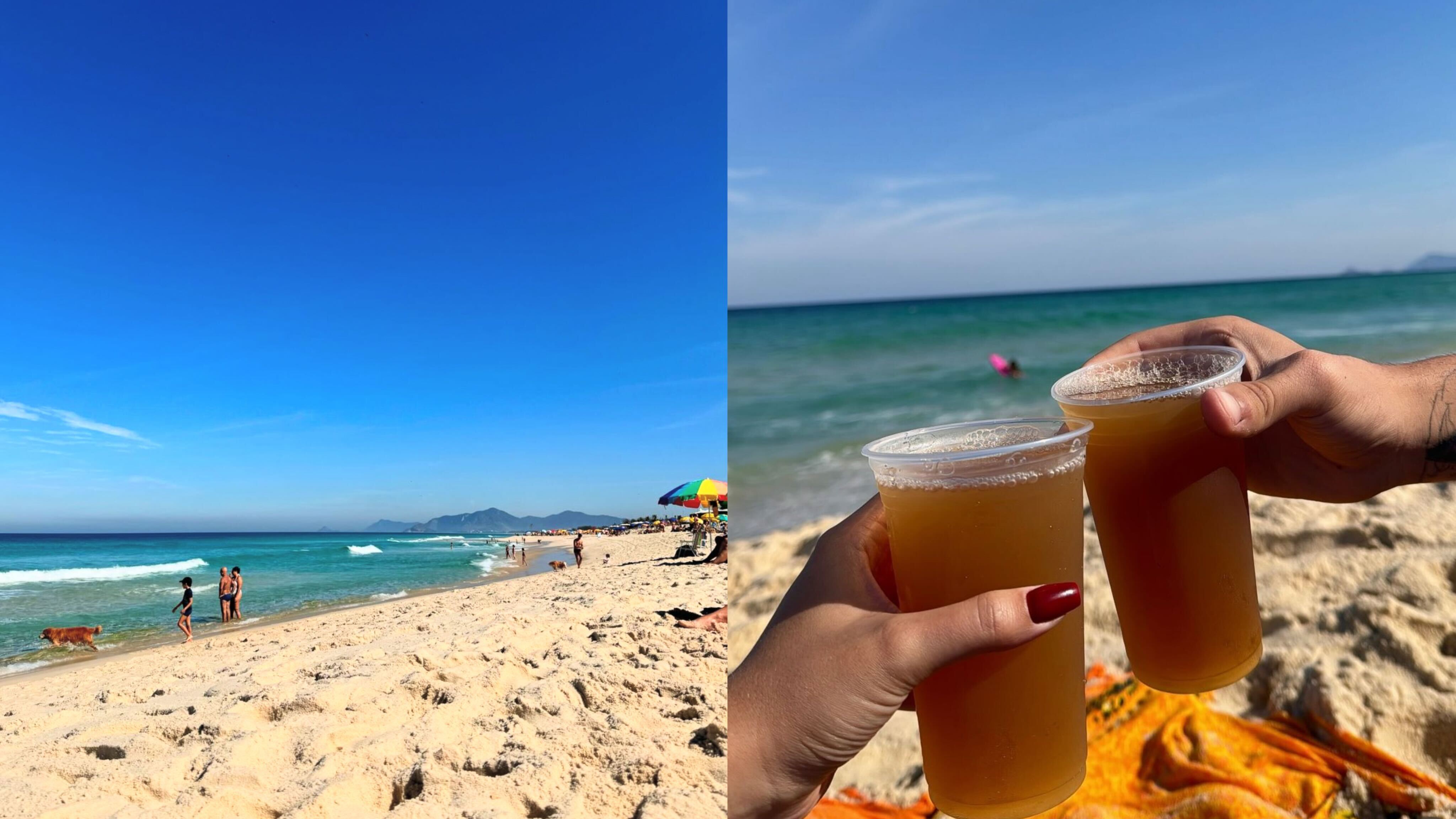 Suzanna Freitas e Luís Henrique curtem praia e tomam chá mate Reprodução Instagram - 23.6.2024