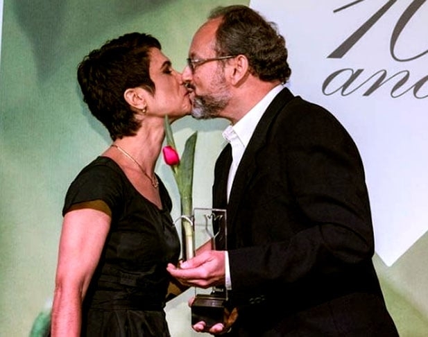 Sandra Annemberg e Ernesto Paglia - Os jornalistas são casados desde 1994. Em 2003 tiveram a única filha, Elisa Annenberg Paglia. Reprodução: Flipar