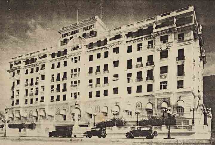 O hotel foi inaugurado oficialmente em 13 de agosto de 1923, quase um ano após a Exposição do Centenário, por conta de atrasos na importação de materiais, falta de tecnologia e mão de obra qualificada no país na época. Reprodução: Flipar
