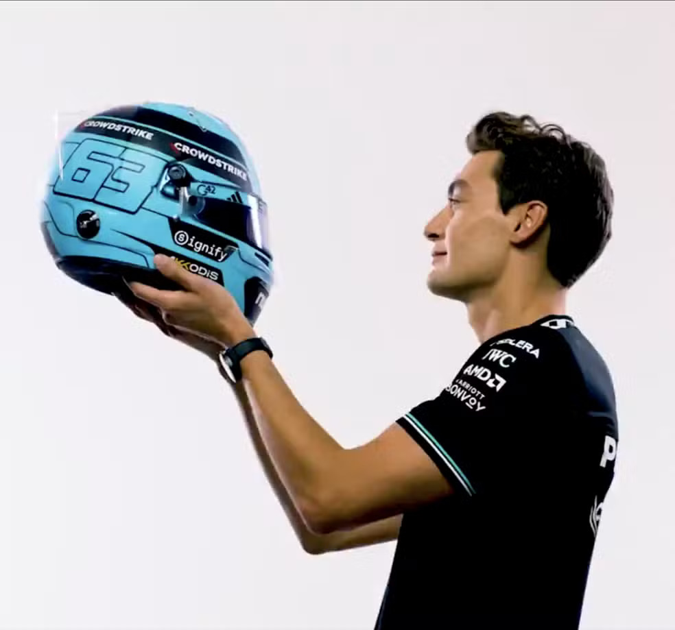Capacete George Russel. Foto: Divulgação