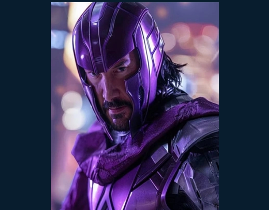 O artista Esh-El (@esheffects) postou imagens em que, usando inteligência artificial, cria Keanu Reeves na pele de vilões do cinema.  Veja as caracterizações de seis personagens Aqui, o ator aparece como o poderoso Magneto, da franquia dos X-Men.  Reprodução: Flipar