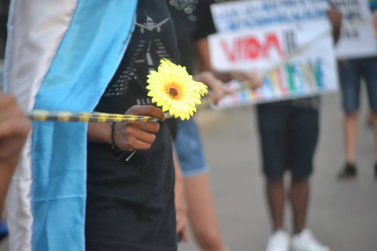 Manifestação em homenagem a morte de Luís Carlos Sousa de Almeida foi organizado em Porto Franco, Maranhão. Foto: Rodrigo Freitas