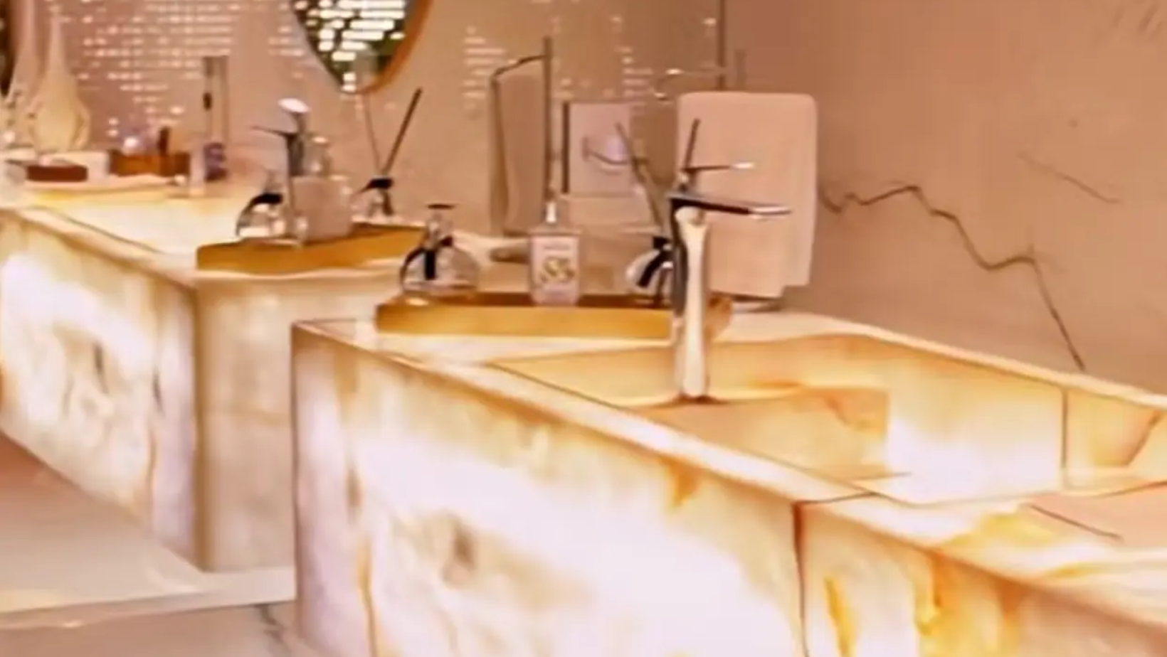 Lavabo do imóvel. Foto: Reprodução/Crédito: Reprodução/Instagram/@andreammota