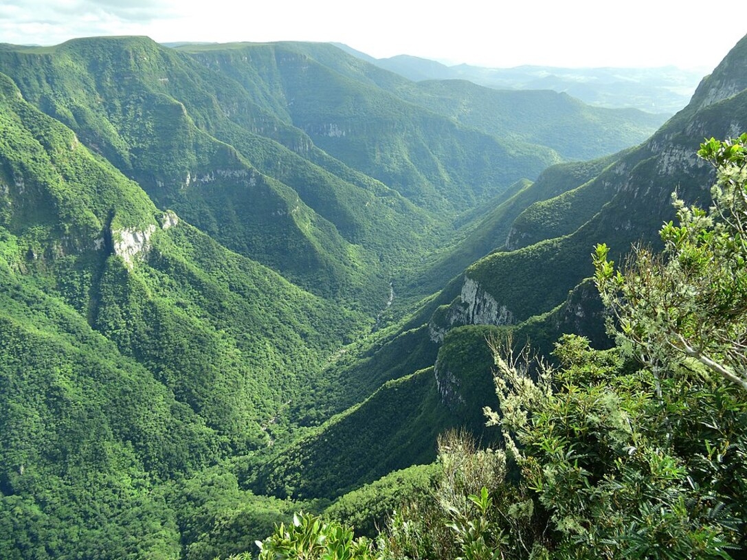 Cânion Fortaleza, Rio Grande do Sul: Outro desfiladeiro do Parque Nacional da Serra Geral, o Cânion Fortaleza conta com falésias que chegam a atingir até 400 metros de altura! Reprodução: Flipar