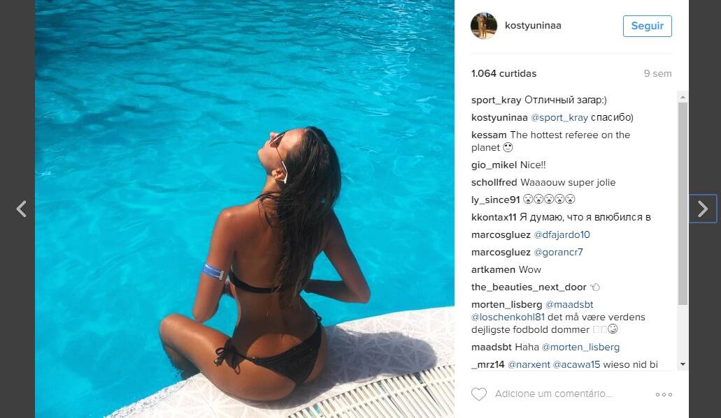 Ekaterina Kostyunina, a árbitra gata da Rússia. Foto: Instagram/Reprodução