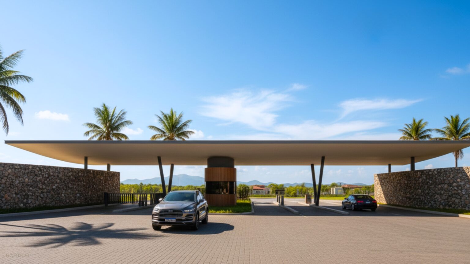 Portaria do condomínio Brávia Marina e Beach Club. Foto: Divulgação - AMIS Urbanizadora