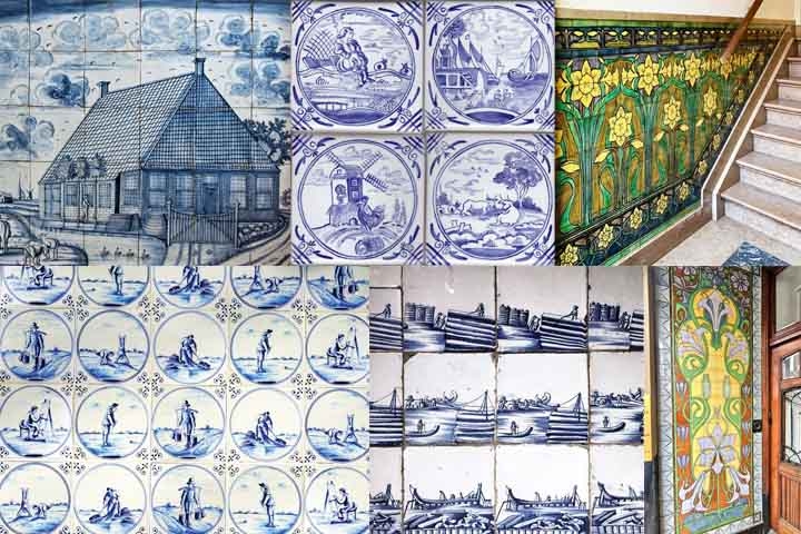HOLANDA - Azulejos Delftware imitam o estilo português, mas trazem cenas de paisagens e marinas.
 Reprodução: Flipar