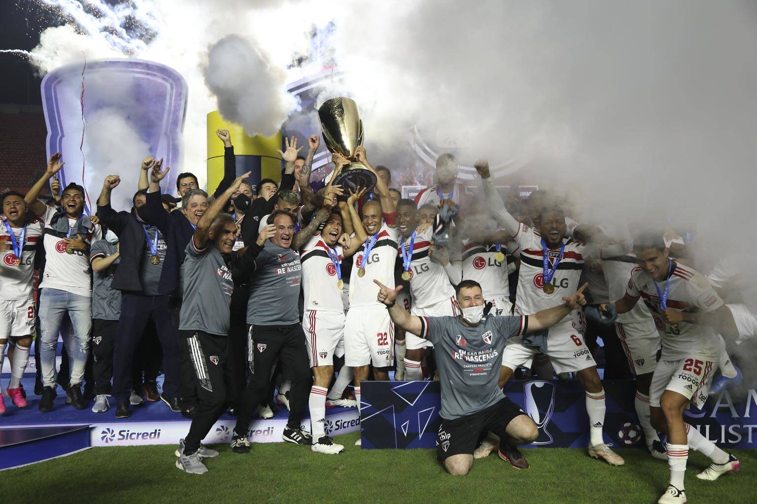 São Paulo campeão paulista - 2021. Foto: Rubens Chiri / São Paulo