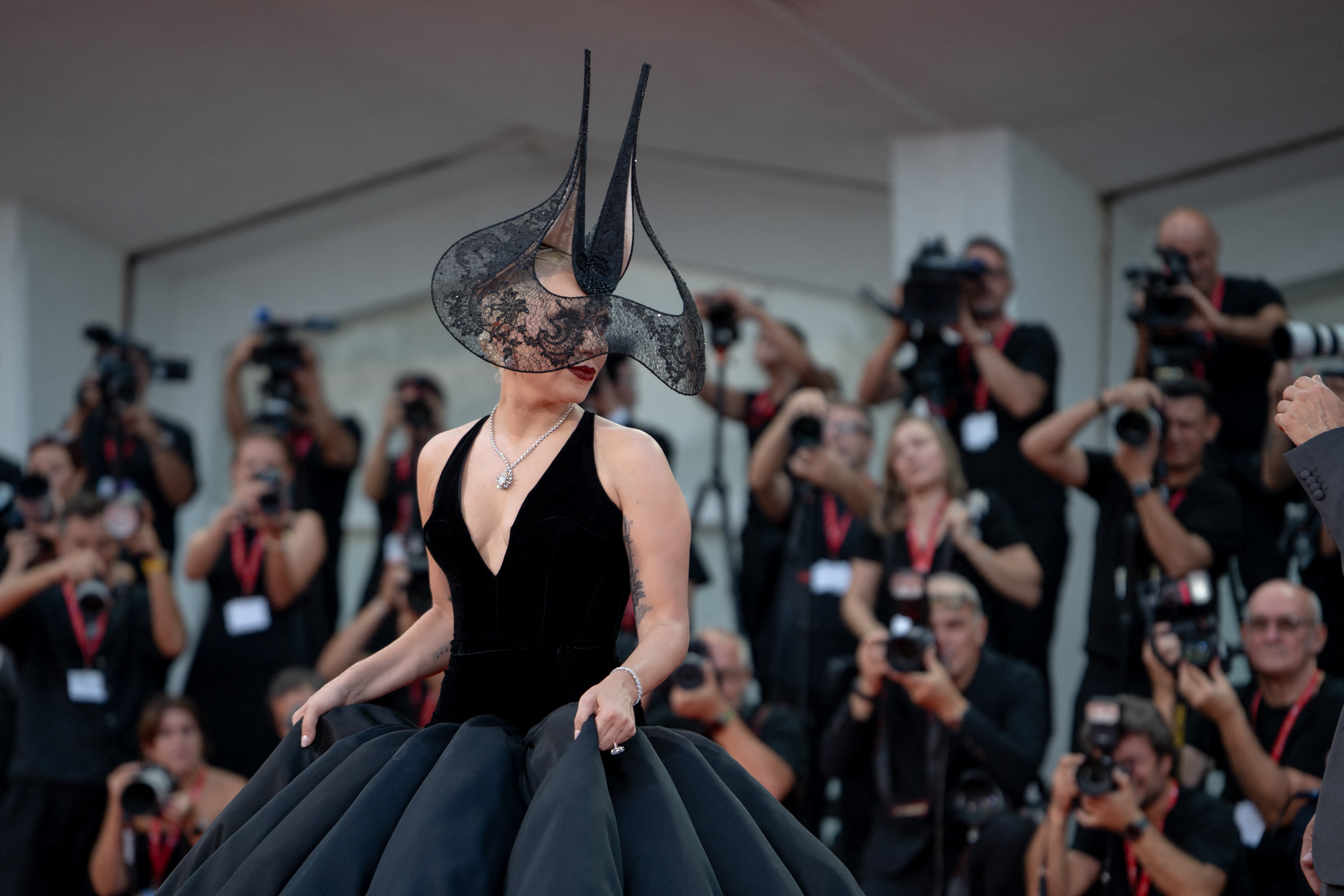 Lady Gaga esteve no Festival de Veneza para promover a sequência de 'Coringa' Foto: Luca Carlino/AFP