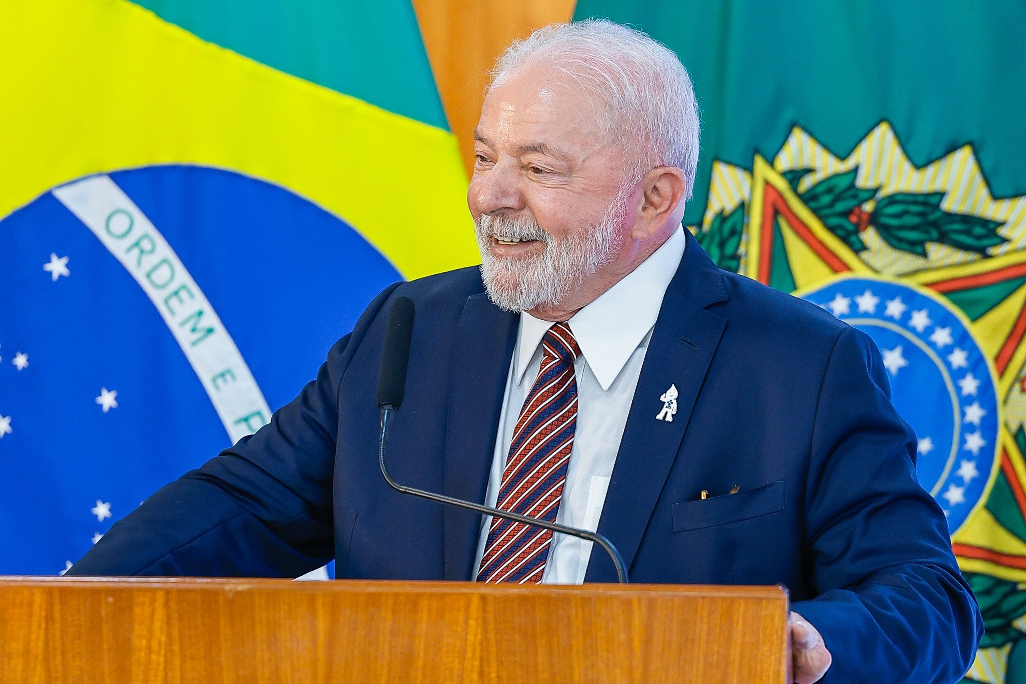 Presidente da República, Luiz Inácio Lula da Silva, durante Reunião ministerial dos 100 dias de governo. Foto:  Ricardo Stuckert/PR