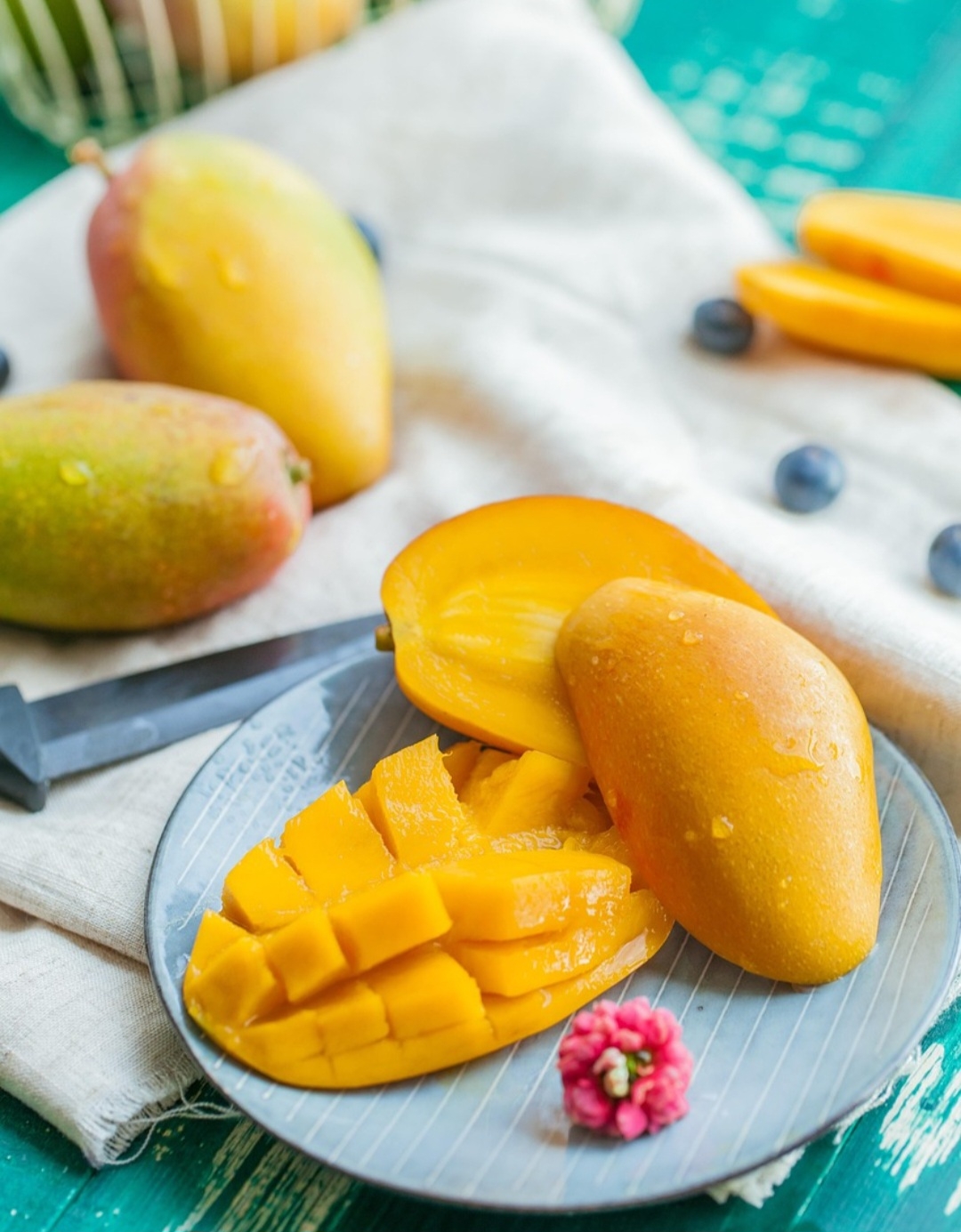 Os antioxidantes, como a vitamina C e os polifenóis, da manga ajudam a combater os radicais livres, que são responsáveis pelo envelhecimento precoce da pele.  Reprodução: Flipar