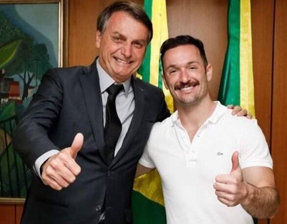Jair Bolsonaro e Dyego Hypólito. Foto: Reprodução/Instagram