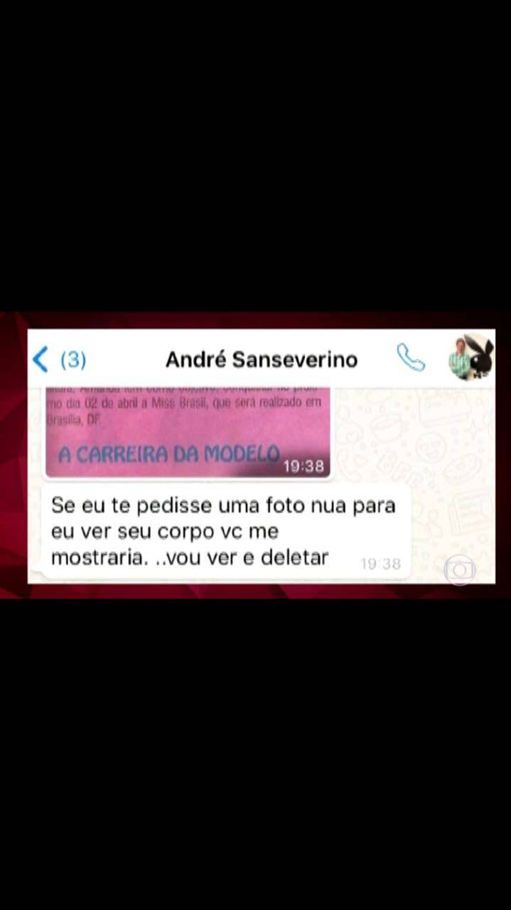 André chegou a pedir foto das mulheres nuas durante conversa pelo celular. Foto: Reprodução/TV Globo