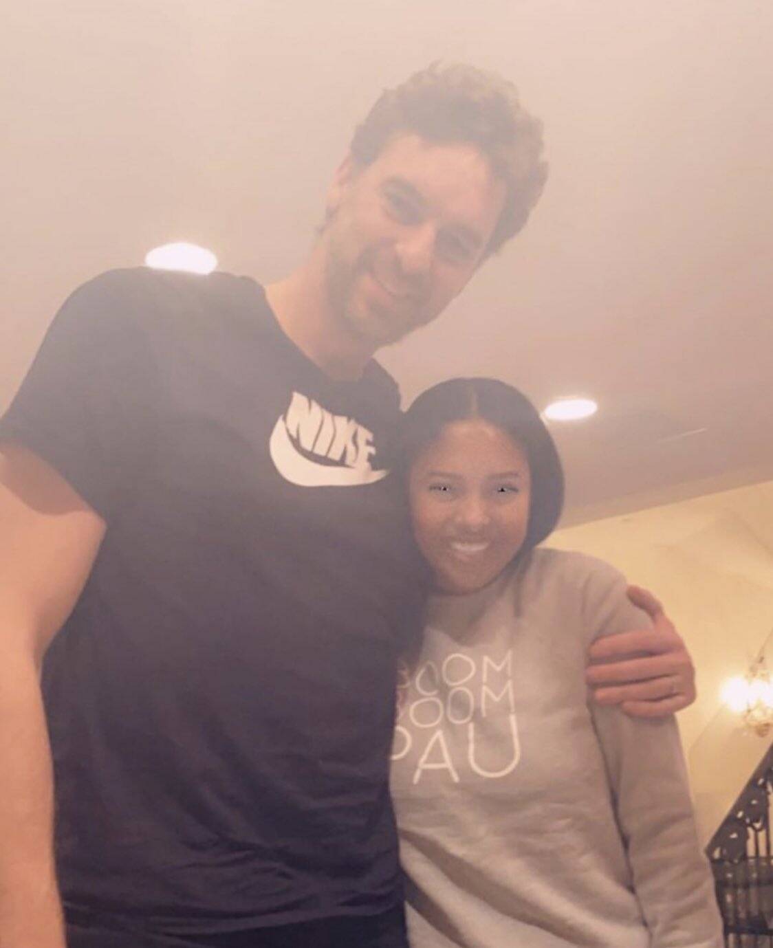 Paul Gasol com filhas de Kobe. Foto: Instagram