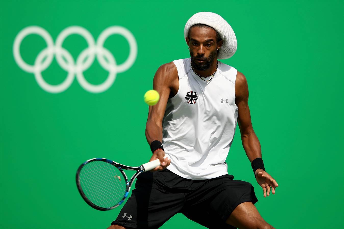 Alemão Dustin Brown teve uma lesão no tornozelo e acabou desistindo do jogo contra Thomaz Bellucci. Foto: Divulgação/Rio 2016