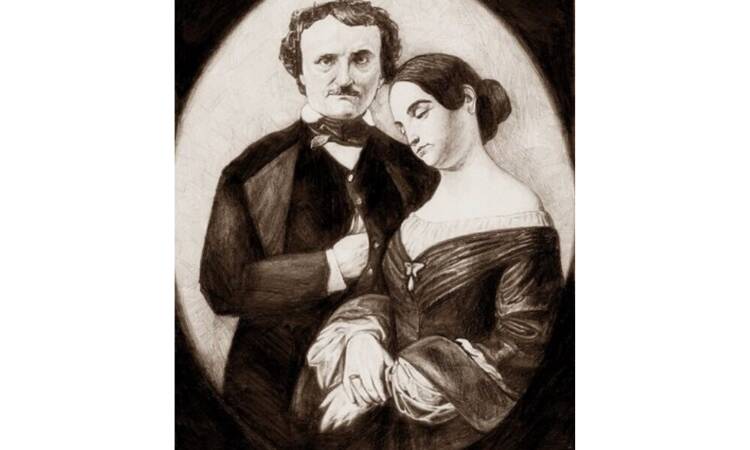 O escritor Edgar Allan Poe casou-se com a prima Virginia Eliza Clemm quando tinha 17 e ela, 13. . Foto: Reprodução/ Twitter