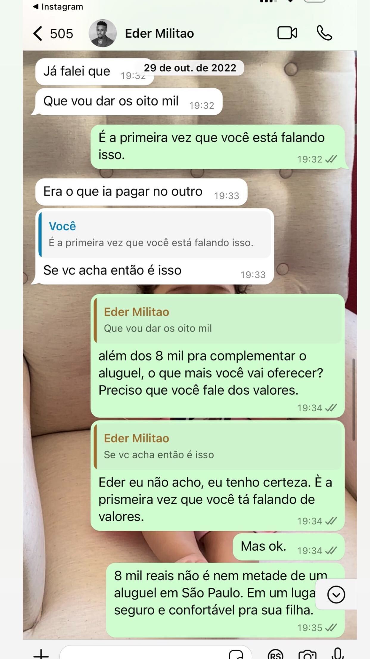 Karoline Lima expõe valores oferecido por Militão e gera revolta Reprodução/Instagram