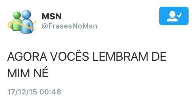 Alguns usuários lembraram do MSN, serviço de mensagens encerrado pela Microsoft . Foto: Reprodução/Twitter