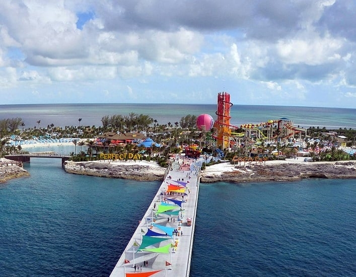 Todas as viagens incluem o chamado “Perfect Day at CocoCay”, que nada mais é do que um dia em uma ilha particular da Royal Caribbean. Reprodução: Flipar