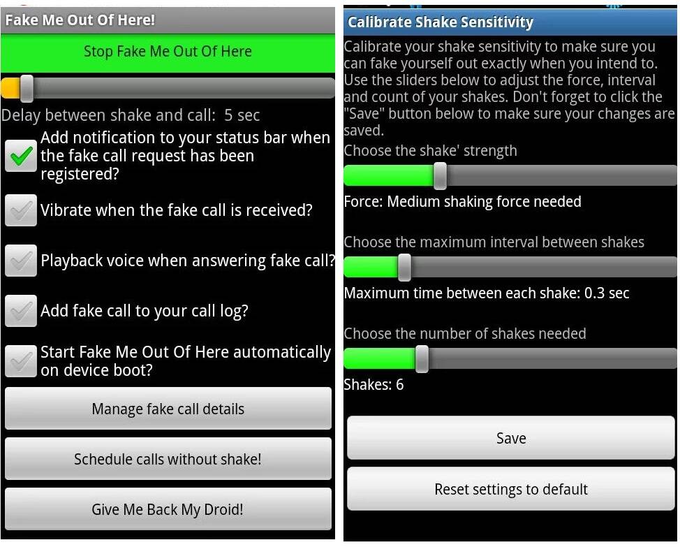 Enrolado em uma conversa chata? Fake Me Out of Here simula ligação e permite que você escape da roubada. Para Android. Foto: Reprodução