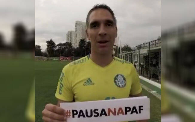 Depois de Alecsandro, foi a vez do ídolo palmeirense Fernando Prass entrar na campanha #PausanaPAF. Foto: Instagram/ Fernando Prass / Reprodução