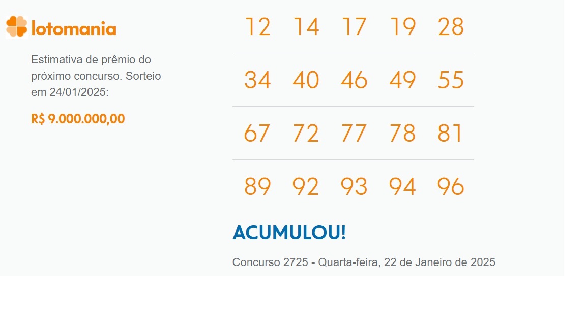 Resultado das loterias. Foto: Reprodução