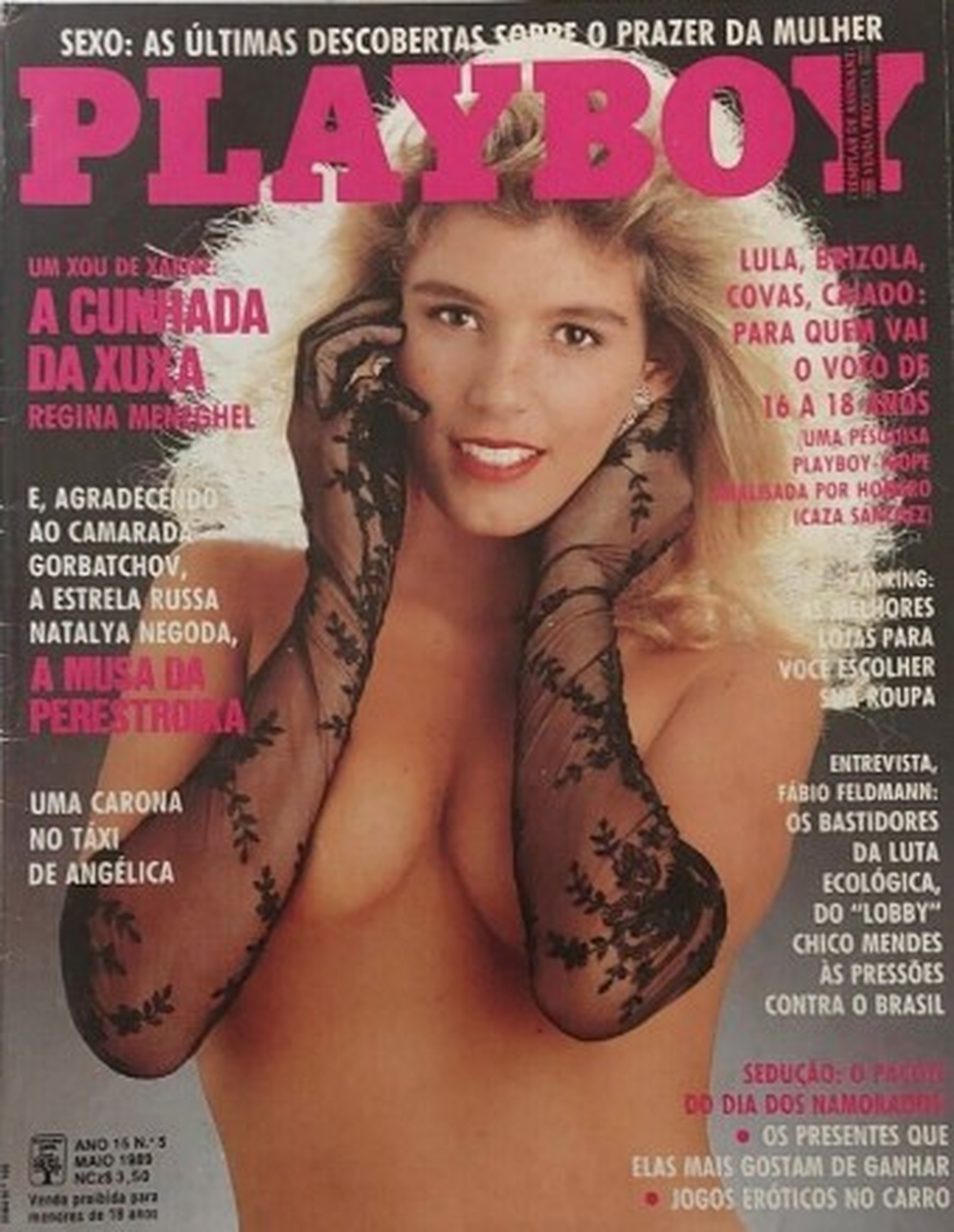 Regina Meneghel na capa da Playboy Reprodução