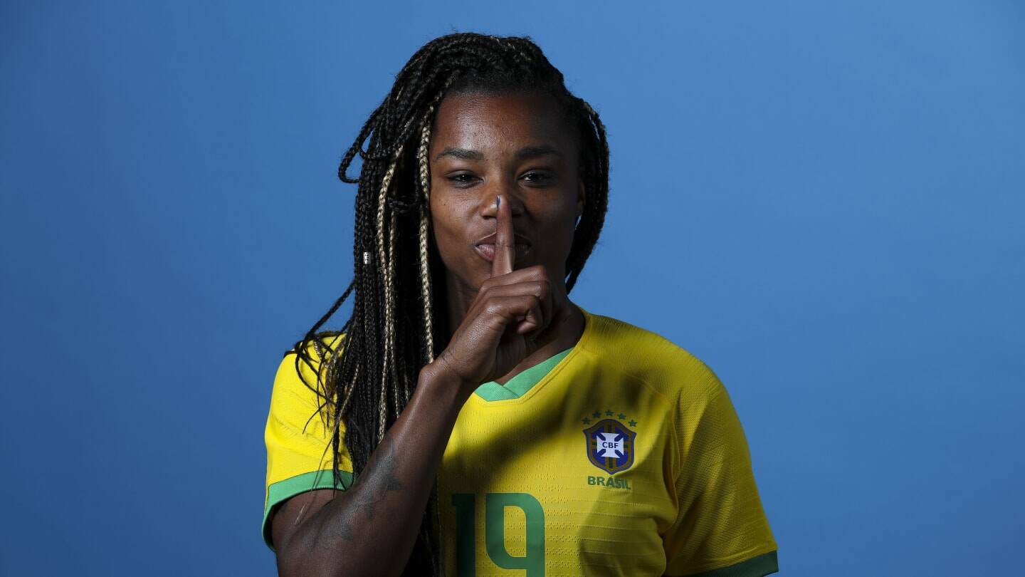 A atacante brasileira Ludmila encantou com suas tranças. Foto: Reprodução/ Fifa WWC