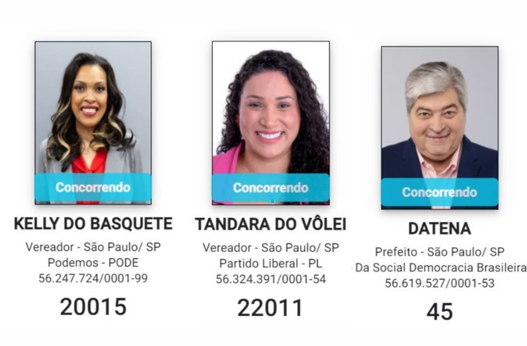 Candidatos famosos nas Eleições de 2024 Reprodução: TSE