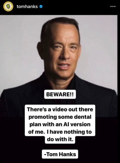 Pelo Instagram, o ator compartilhou uma foto que mostrava uma representação por IA de si mesmo quando mais jovem. Não ficou claro se essa imagem estava relacionada ao anúncio do plano odontológico. Reprodução: Flipar