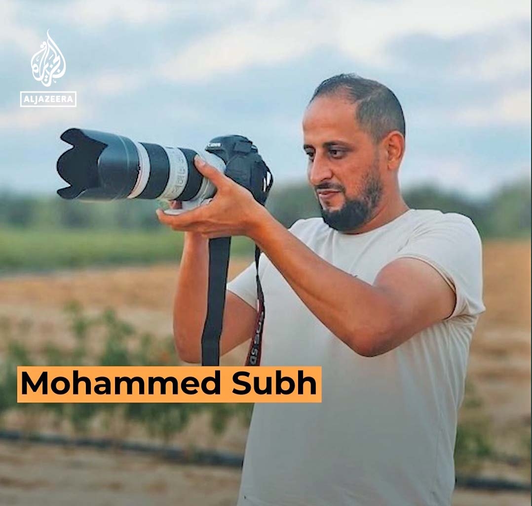 O jornalista Hisham Alnwajha e o fotógrafo Mohammed Subh, ambos palestino da agência de notícias Khabar, morreram em ofensivas aéreas de Israel em 9 de outubro.
