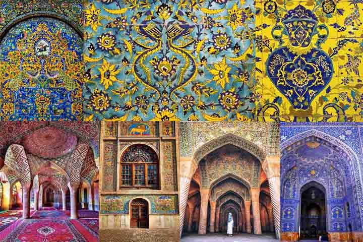 IRÃ - Mesquitas e palácios históricos possuem azulejos intrincados com padrões florais e cores vibrantes.
 Reprodução: Flipar