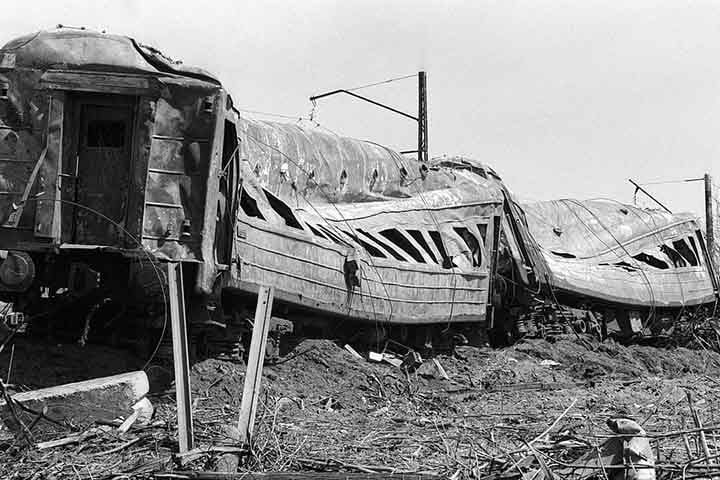 Desastre de Ufa (Rússia, 1989): Uma explosão de gás na estação de Acha-Ufa, na extinta União Soviética, causou um grande incêndio, resultando em 575 mortos e mais de 700 feridos. Reprodução: Flipar