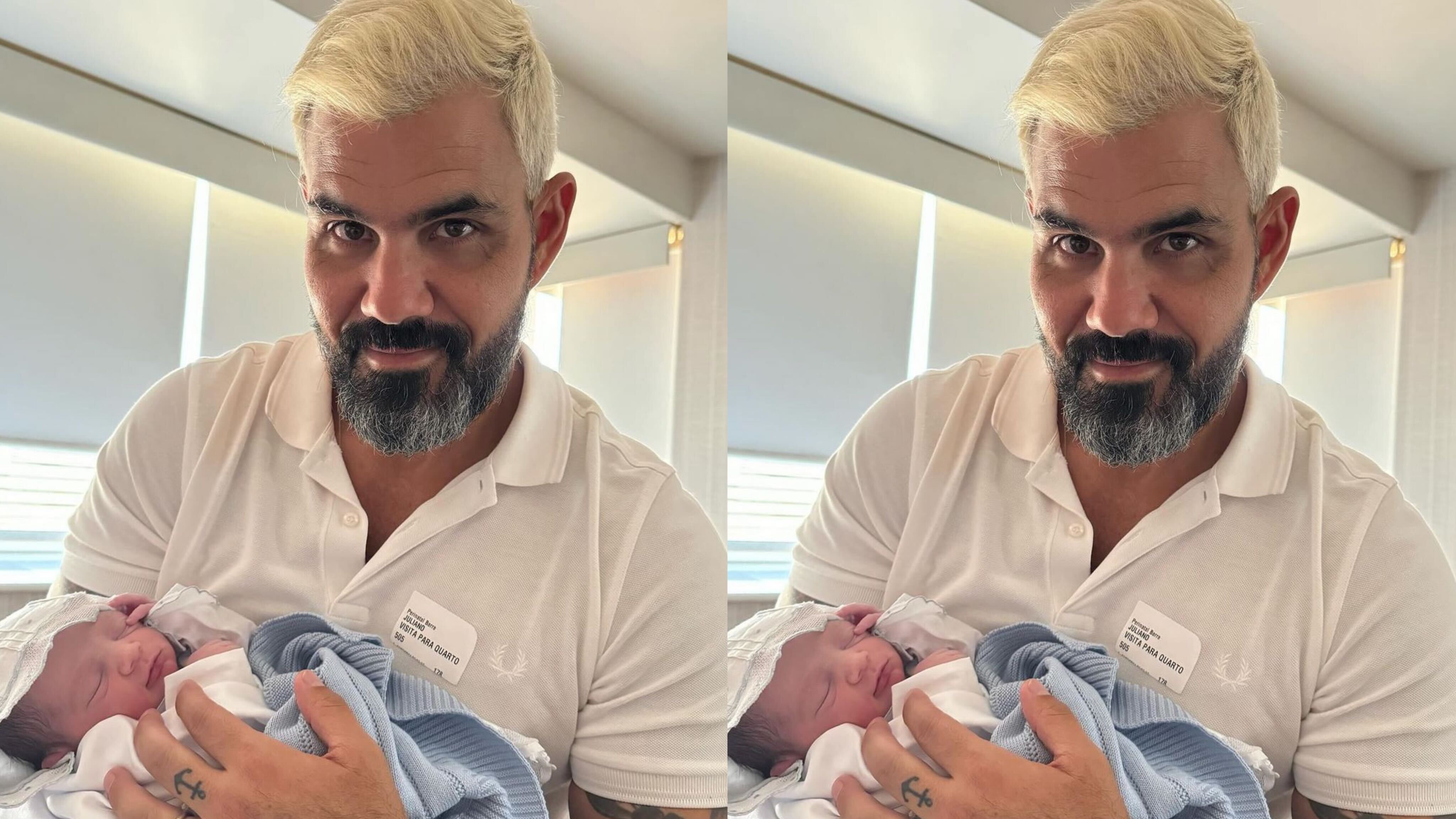 Juliano Cazarré com o filho Estêvão Reprodução Instagram - 4.3.2024