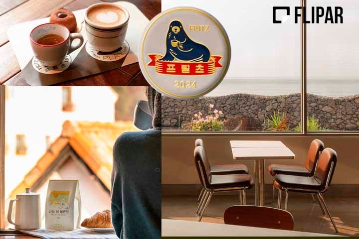 A Fritz Coffee Company em Seul, na Coreia do Sul está no livro. Apesar de ser reconhecível graças ao logotipo ilustrado de um selo segurando uma xícara de café, o que torna a marca da rede um sucesso, segundo Kingston. Reprodução: Flipar