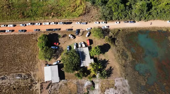 Imagem de drone do sítio que Raquel Cattani morava Divulgação