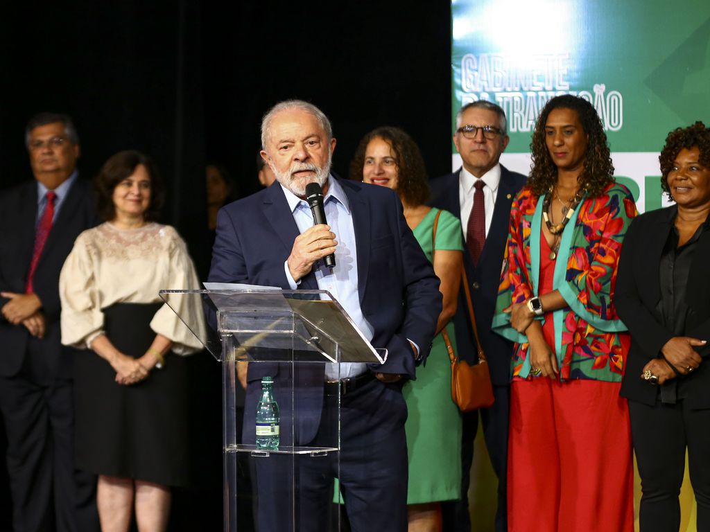 Presidente eleito, Luiz Inácio Lula da Silva (PT), durante anúncio de ministros. Foto: Marcelo Camargo/Agência Brasil - 22.12.2022