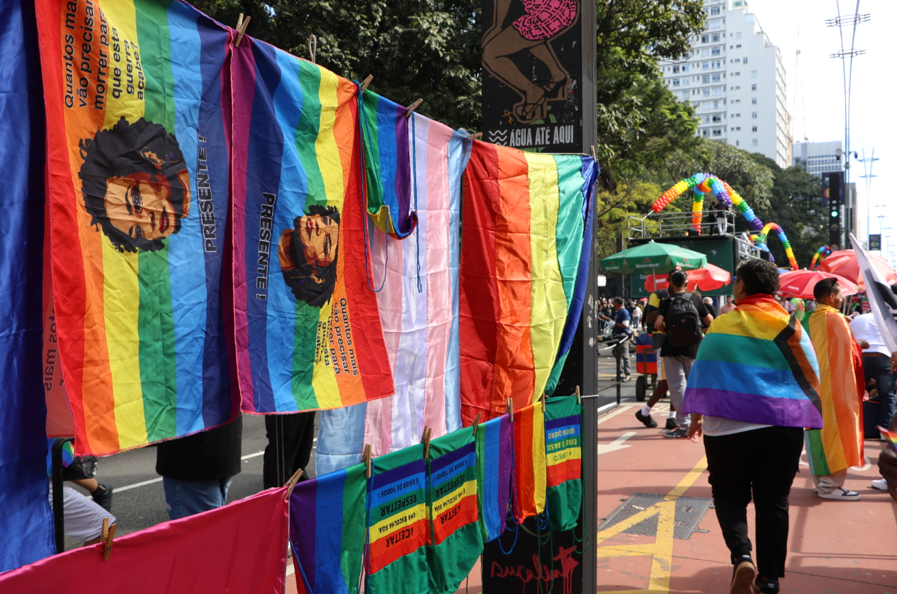 28ª Parada do Orgulho LGBT+, com o tema Basta de Negligência e Retrocesso no Legislativo! Vote Consciente por Direitos da População LGBT+, na Avenida Paulista. Rovena Rosa/Agência Brasil