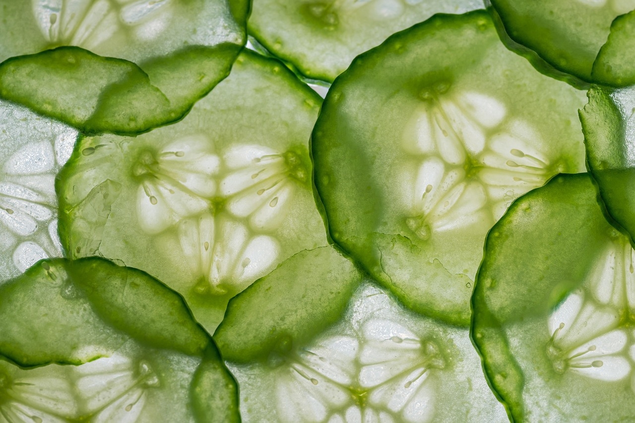 Pepino – Seu extrato rico em água e vitaminas, tem efeito refrescante e calmante. Muito usado em tônicos faciais, máscaras hidratantes e géis para olheiras.
 Reprodução: Flipar