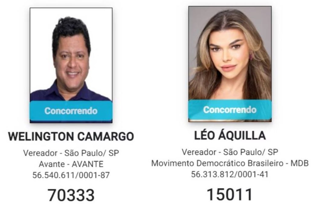 Candidatos famosos nas Eleições de 2024 Reprodução: TSE