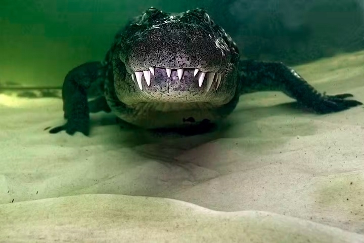 Outra situação tensa foi quando se viu frente a frente com crocodilos-do-Nilo, em Botsuana. “O tubarão-branco pode te morder, mas não te vê como comida. Já o crocodilo do Nilo gosta de gente, de comer gente”, disse ele. Reprodução: Flipar