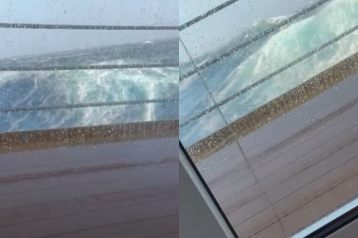 O incidente aconteceu no dia 26/03/25, enquanto o cruzeiro atravessava a Passagem de Drake. Reprodução: Flipar