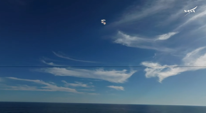 Pouso ocorreu no Golfo do México. Foto: Nasa